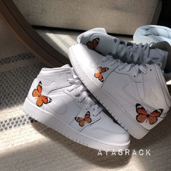 Jordan Shoes - Air jordan custom butterflies